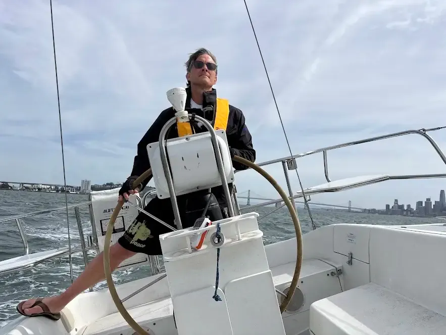 Reece sailing on Fogdog